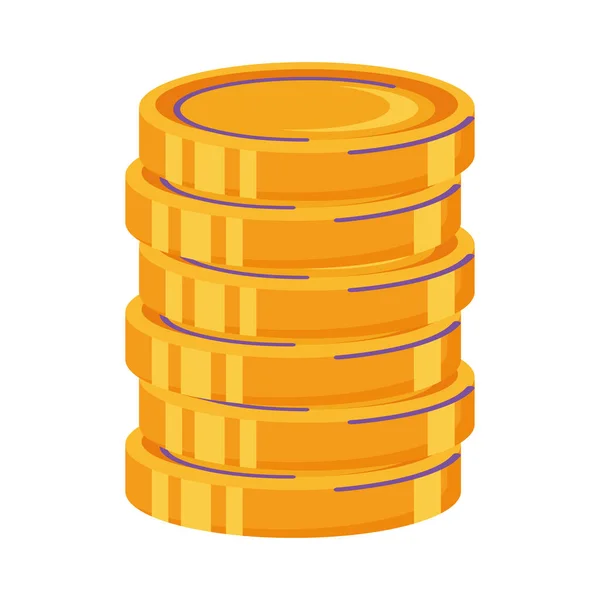 Monedas Oro Dinero Icono Dólares — Vector de stock