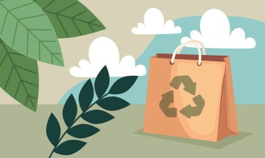 Bulutlu ekoloji çantası sürdürülebilir yaşam