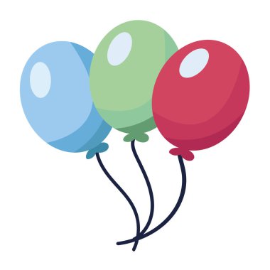 renkli balonlar helyum yüzen ikon