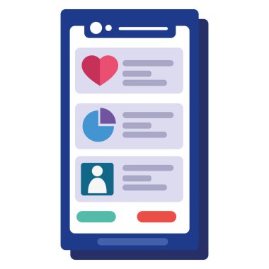 Sosyal medya simgelerine sahip akıllı telefon