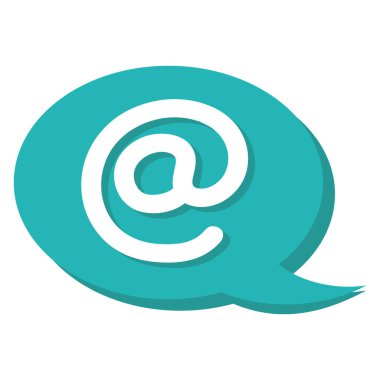 Arroba ileti simgesi olan konuşma balonu