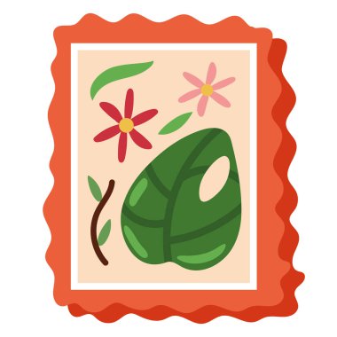 Çiçekli posta pulu