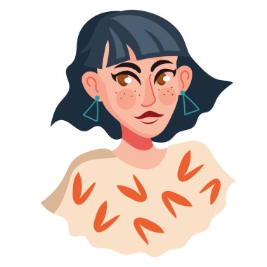 kızgın kadın avatar karakter simgesi