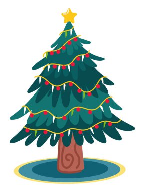 Mutlu noel ağacı kutlama ikonu