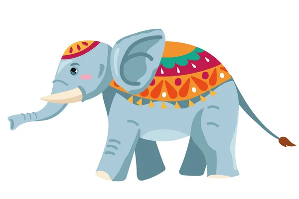 Sloní Zvíře Indické Kultury Ikona — Stockový vektor