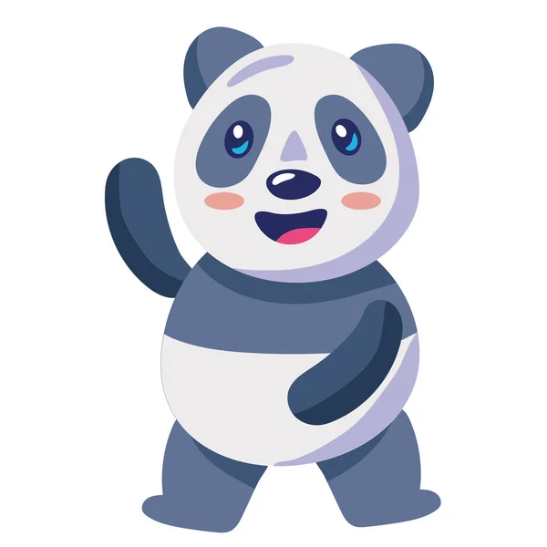 Simpatico Orso Panda Animale Carattere — Vettoriale Stock