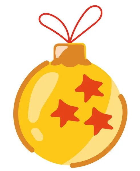 Καλά Χριστούγεννα Κίτρινο Εικονίδιο Μπάλα — Διανυσματικό Αρχείο