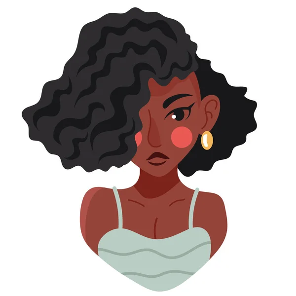 Mladá Afro Žena Krásná Postava — Stockový vektor
