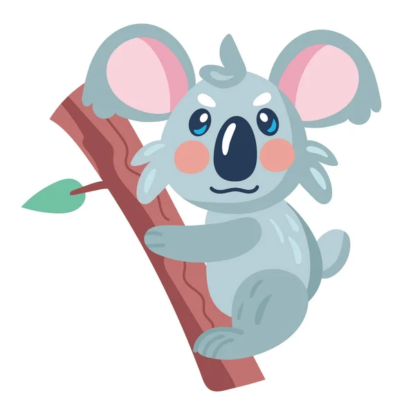 Cute Koala Animal Funny Character — Stock Vector