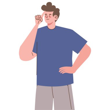 Genç adam ayakta durmayı düşünüyor.