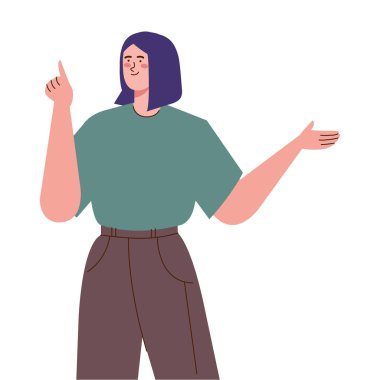 Karakter öğreten genç bir kadın