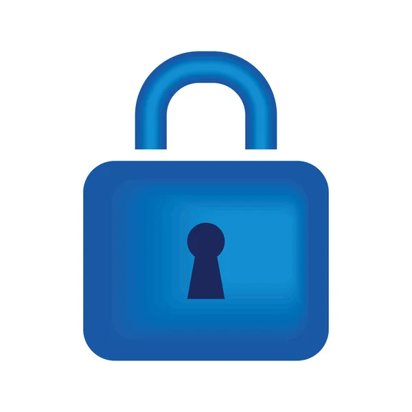 蓝色安全锁图标 — 图库矢量图片