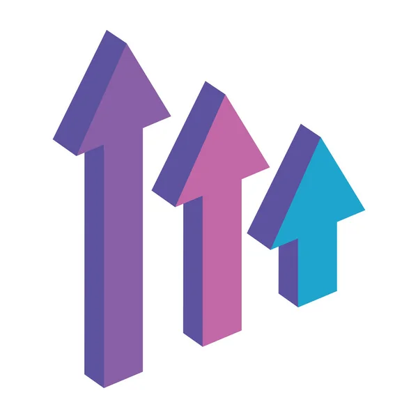 Statistiques Flèches Vers Haut Icône Infographique — Image vectorielle