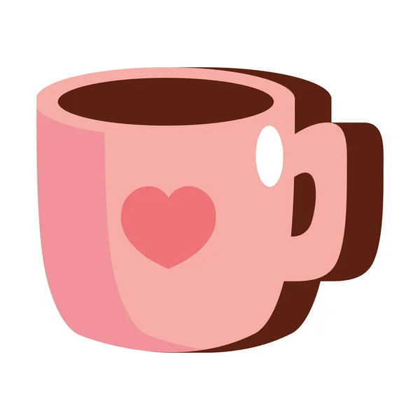 Taza Con Corazón Pegatina Estilo — Archivo Imágenes Vectoriales