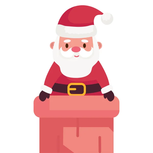 Weihnachtsmann Schornstein Weihnachtsfigur — Stockvektor