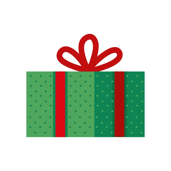 Green Gift Box Present Icon — Stock Vector