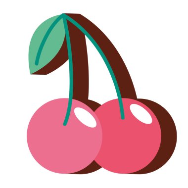 vişne çıkartması retro biçim simgesi