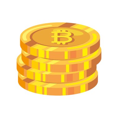 altın bitcoin yığınları kripto para birimi simgesi