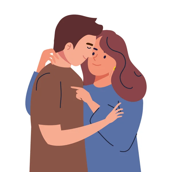 Geliefden Paar Liefde Personages — Stockvector