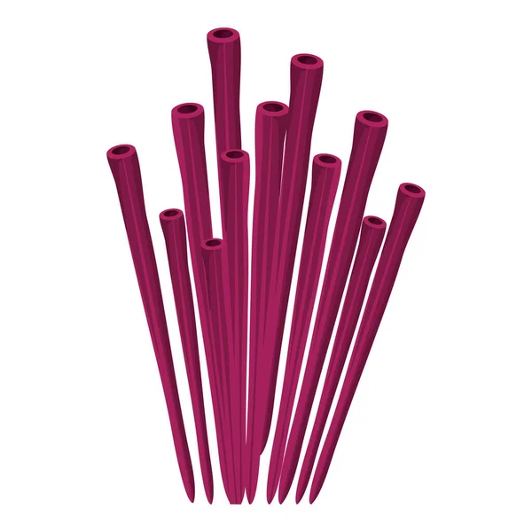 Purple Sticks Coral Reef Icon — Stock Vector