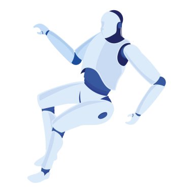 ai robot oturan teknoloji karakteri