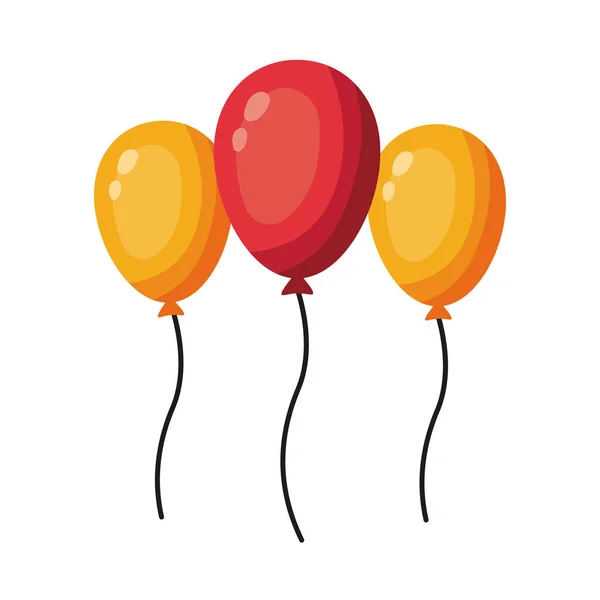 Três Balão Hélio Flutuante Ícone —  Vetores de Stock