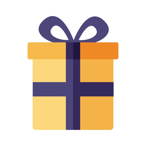 Yellow Gift Box Present Icon — Stock Vector