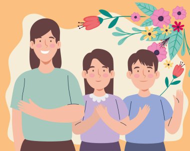 Koreli anne ve çocuk karakterleri