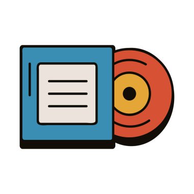 Vinil disk retro biçim simgesi