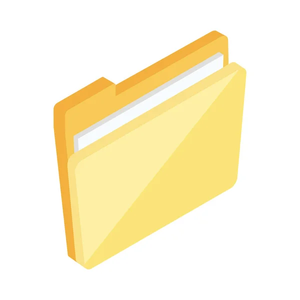 Isometric Folder File Data Icon — 스톡 벡터