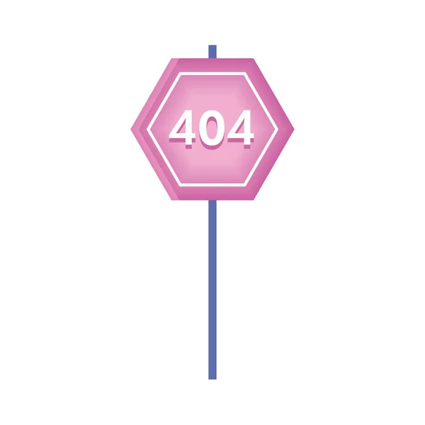 404 Fel Trafiksignalikonen — Stock vektor