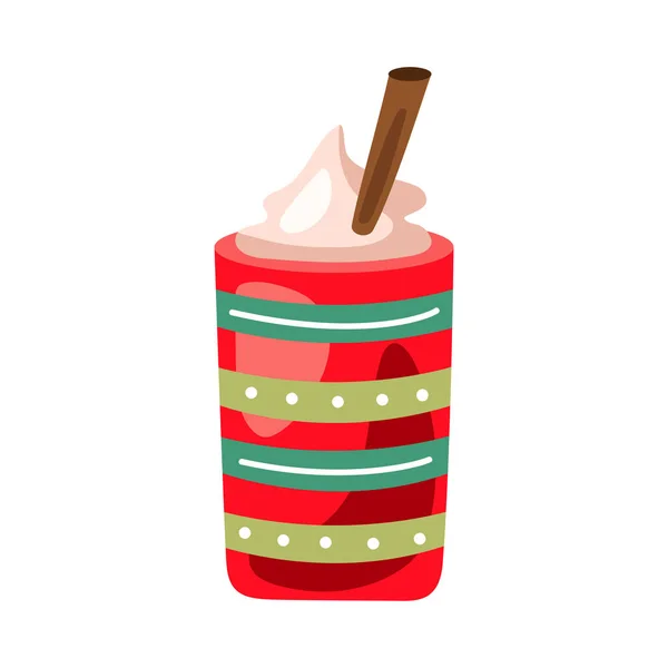 Cacao Con Espuma Canela Icono — Vector de stock