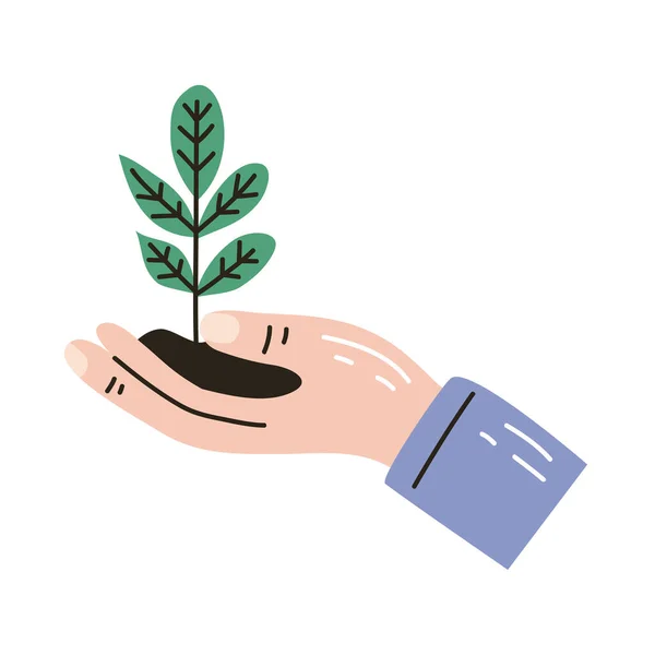 Handheben Gartenpflanzen Ikone — Stockvektor