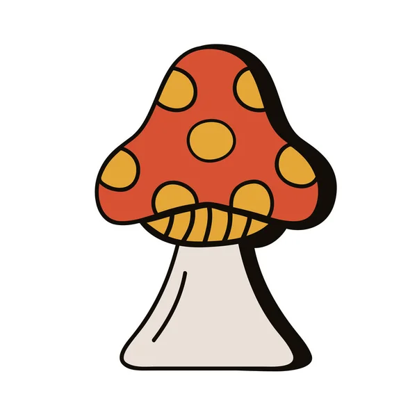 Fungus Retro Style Colorful Icon — Stock Vector