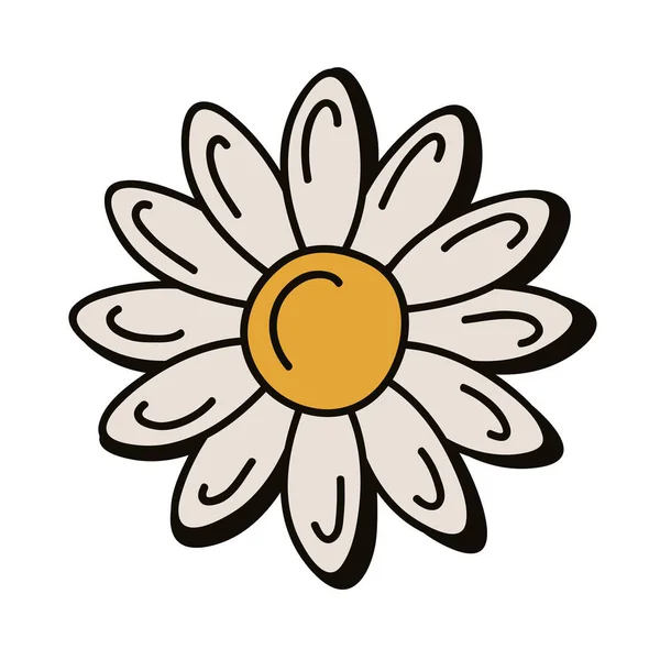 白色花朵复古风格彩色图标 — 图库矢量图片