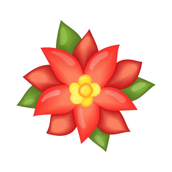 Kırmızı Çiçek Bahçesi Süsleme Simgesi — Stok Vektör
