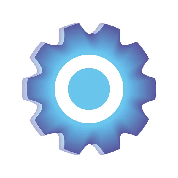 Blue Gear Cog Setting Machine Icon — Stock Vector