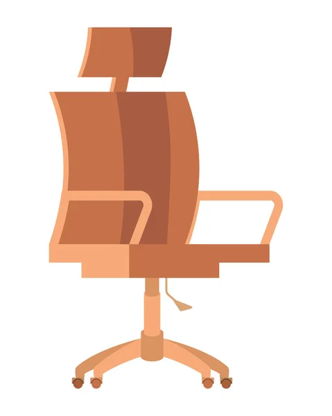 Orange Office Chair Furniture Icon — Stock Vector