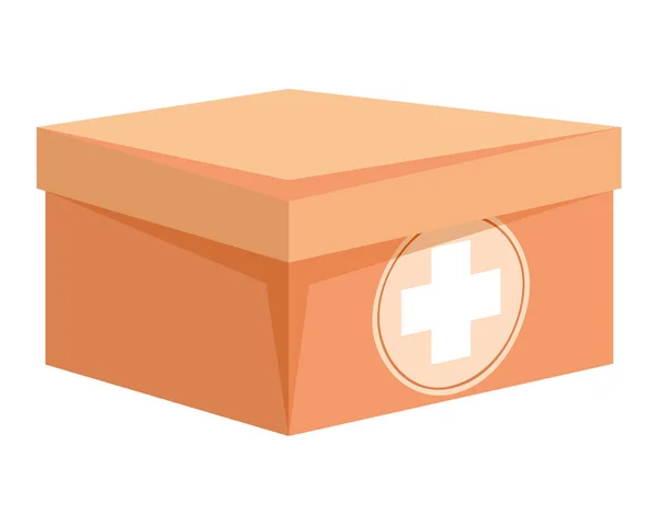 Medizinisches Set Box Mit Kreuz Symbol — Stockvektor