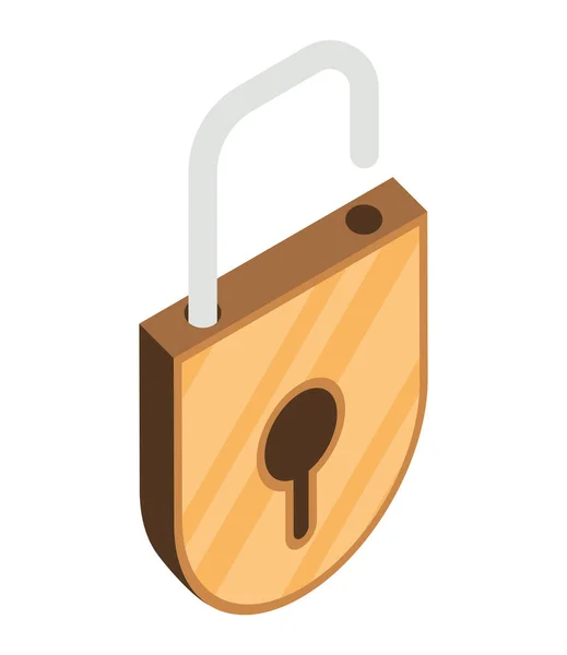 Safe Secure Padlock Icon Isolated — Image vectorielle