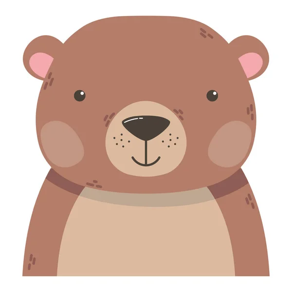 Lindo Oso Animal Adorable Carácter — Vector de stock