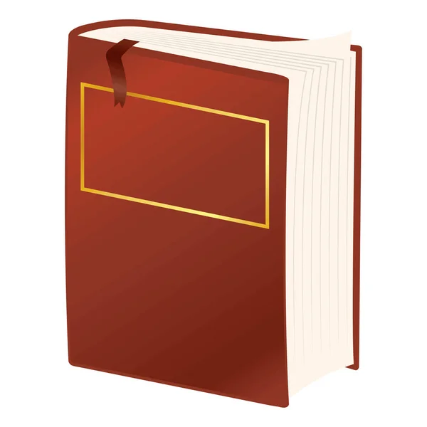 Libreria Libri Testo Rosso Icona Isolata — Vettoriale Stock