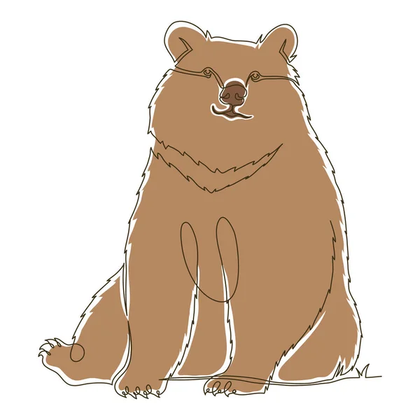 Urso Selvagem Cor Desenho Ícone — Vetor de Stock