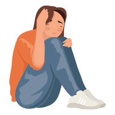 Depresyon geçiren bir kadın.