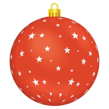 Kırmızı yıldızlı noel balosu dekoratif simgesi