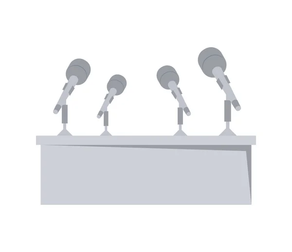 Podium Parole Avec Icône Microphones — Image vectorielle