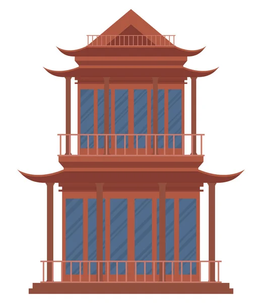 Japanese Pagoda Famous Landmark Icon — Stock Vector