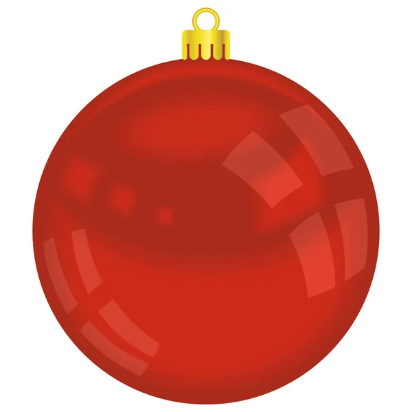 Червона Різдвяна Куля Декоративна Ікона — стоковий вектор