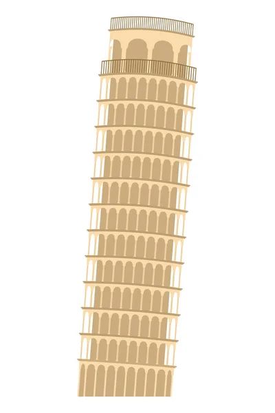 Torre Pissa Icono Famoso Hito — Vector de stock