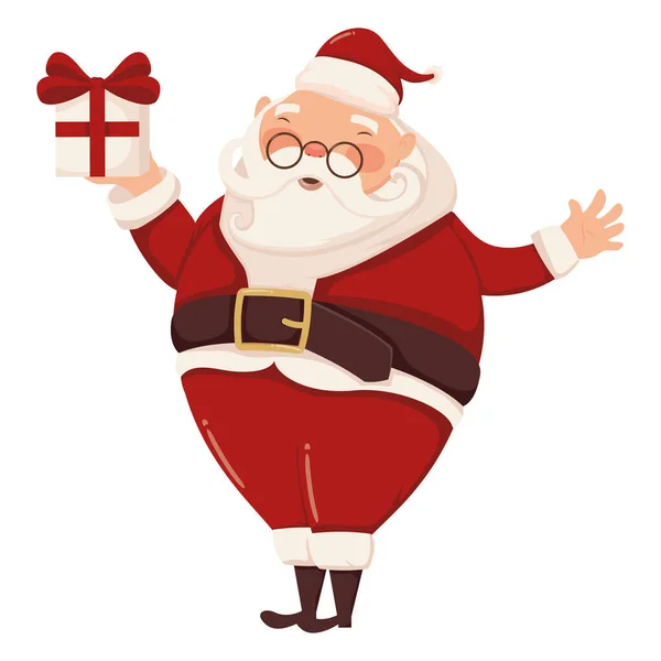 Papai Noel Com Caráter Natal Presente —  Vetores de Stock